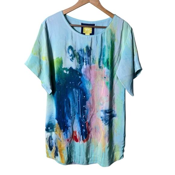 Maeve Anthropologie Claire Silk Watercolor Dress Size XS - Picture 3 of 8